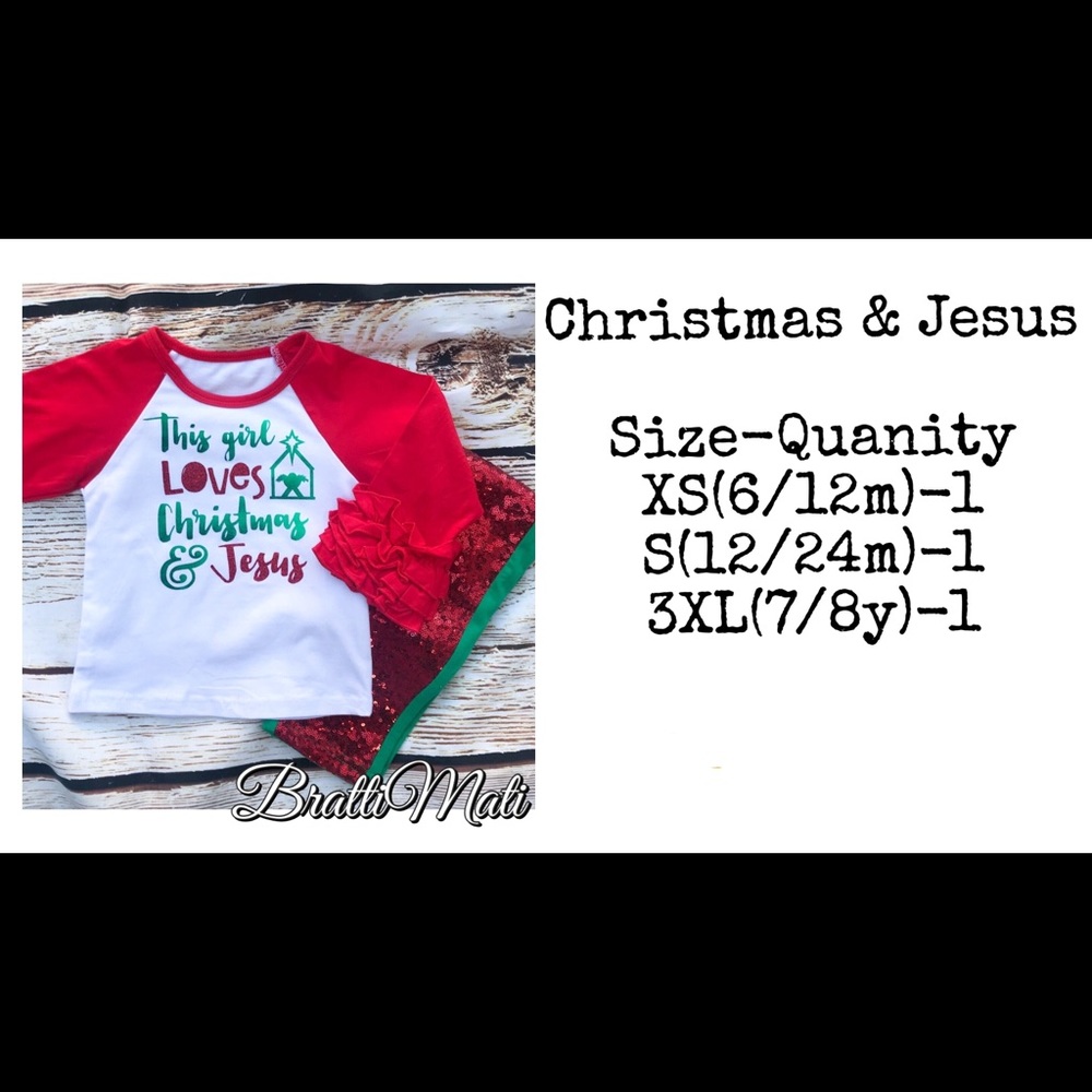 Custom Ruffle Raglan Christmas shirt - Picture 3 of 3